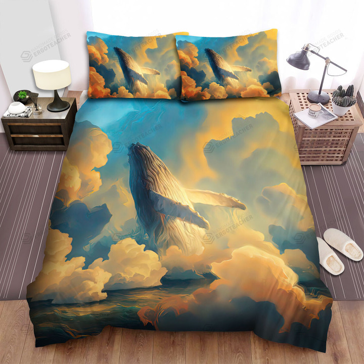 The Wild Animal - The Blue Whale Among The Clouds Bed Sheets Spread Duvet Cover Bedding Sets