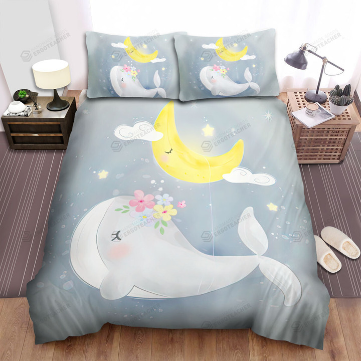 The Wild Animal - The Whale Tied With The Moon Bed Sheets Spread Duvet Cover Bedding Sets