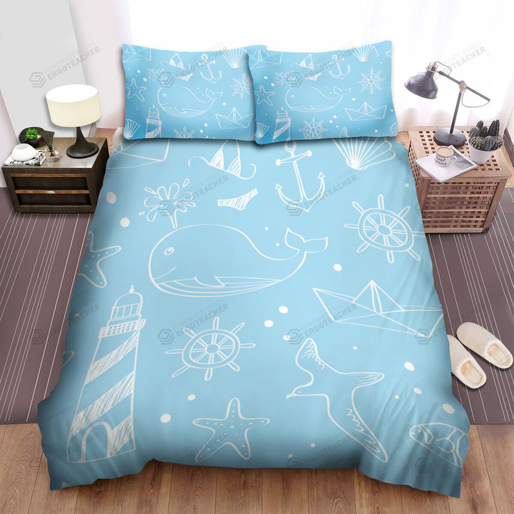 The Whale And The Decorations For The Beach Bed Sheets Spread Duvet Cover Bedding Sets