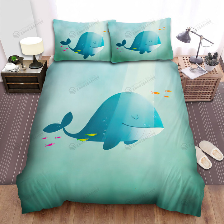 The Wild Animal - The Whale Moving Under The Sunshine Bed Sheets Spread Duvet Cover Bedding Sets