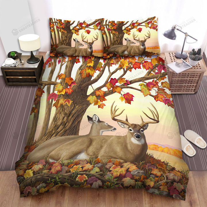 The Wild Animal - The Deer Lying On The Hilltop Bed Sheets Spread Duvet Cover Bedding Sets
