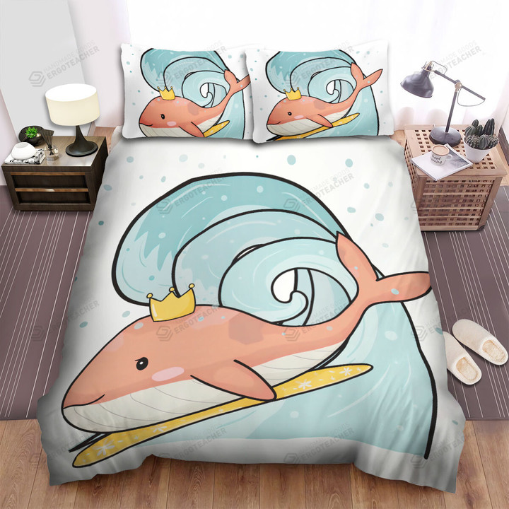 The Wild Animal - The Surfing Whale Art Bed Sheets Spread Duvet Cover Bedding Sets