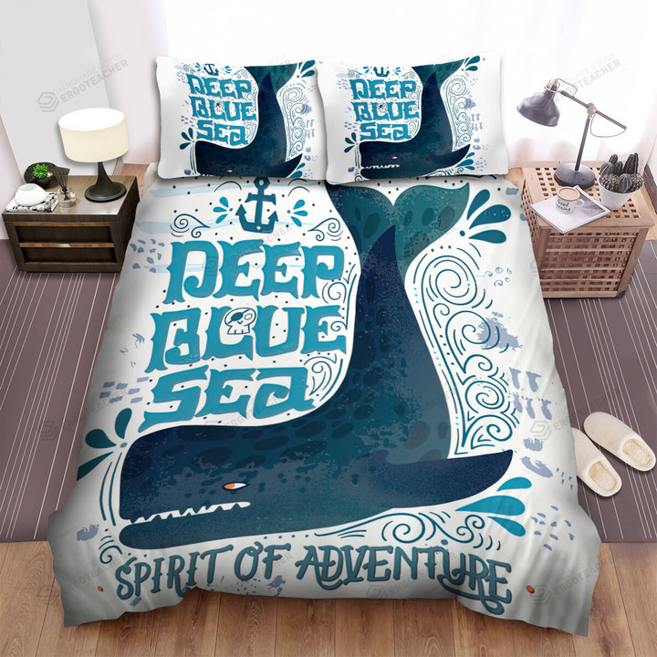 Deep Blue Sea Sperm Whale Bed Sheets Spread Duvet Cover Bedding Sets