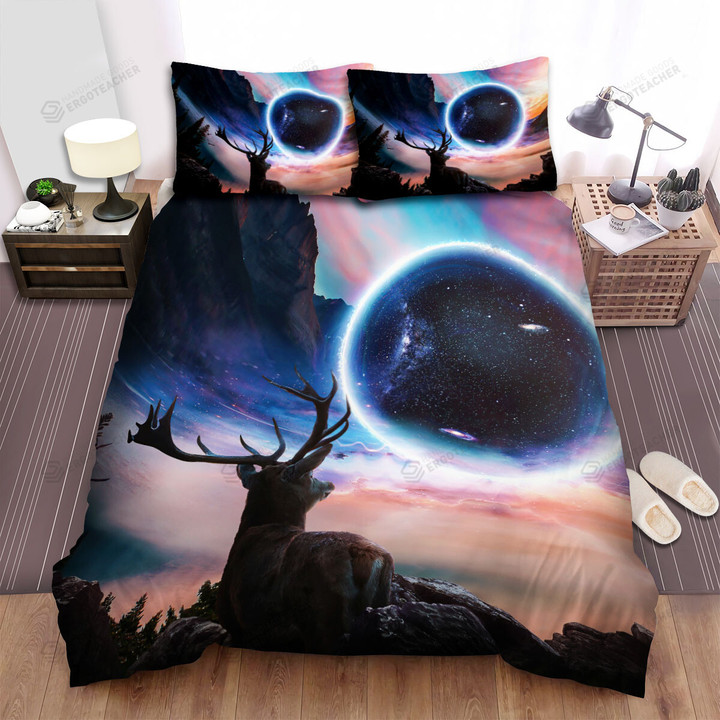 The Wild Animal - The Deer Moving Into The Space Bed Sheets Spread Duvet Cover Bedding Sets
