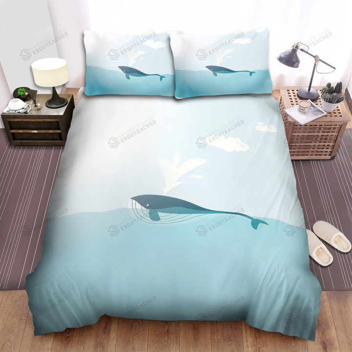 The Wild Animal - The Whale Puffing The Water Bed Sheets Spread Duvet Cover Bedding Sets