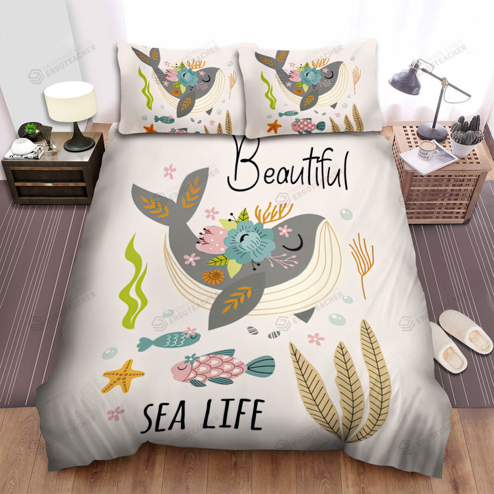 Beautiful Sea Life Of The Whale Bed Sheets Spread Duvet Cover Bedding Sets