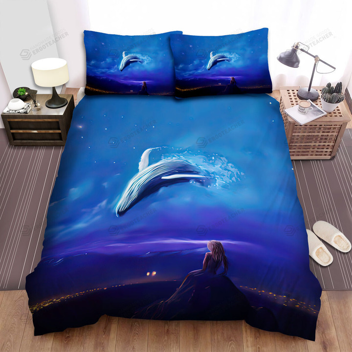 The Wild Animal - Watching The Jumping Whale Bed Sheets Spread Duvet Cover Bedding Sets