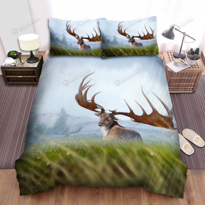 The Wild Animal - The Giant Horns Deer Bed Sheets Spread Duvet Cover Bedding Sets