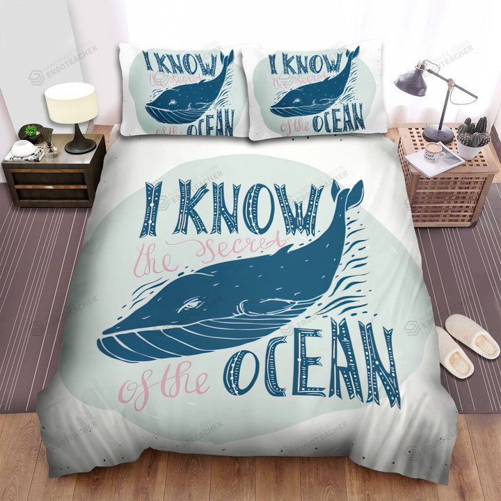 The Whale Knows The Secret Of The Ocean Bed Sheets Spread Duvet Cover Bedding Sets