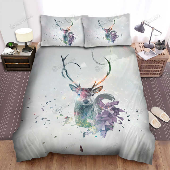 The Wild Animal - The Breaking Deer Art Bed Sheets Spread Duvet Cover Bedding Sets