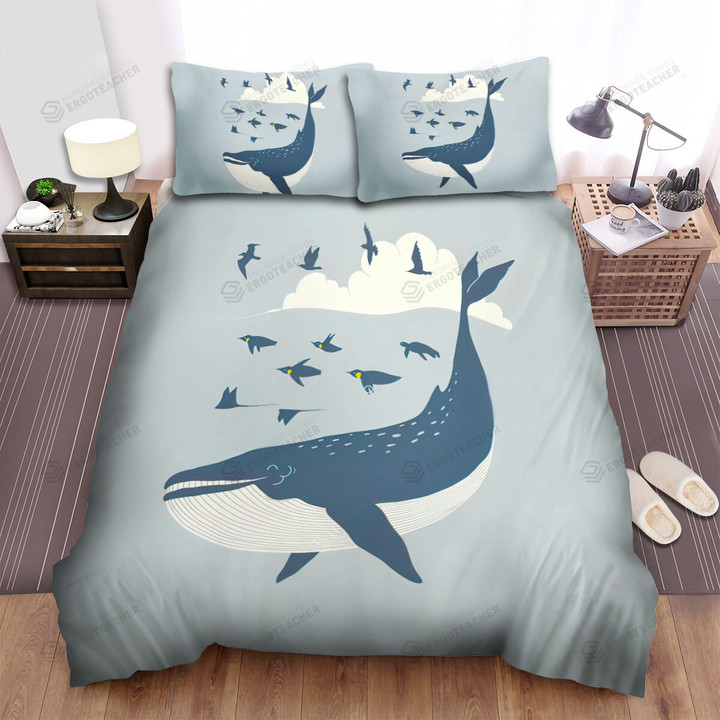 The Wild Animal - The Whale And Penguins Bed Sheets Spread Duvet Cover Bedding Sets
