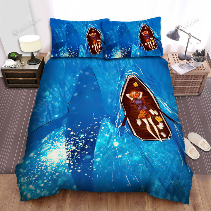 The Wild Animal - The Whale Under The Sleeping Girl Bed Sheets Spread Duvet Cover Bedding Sets