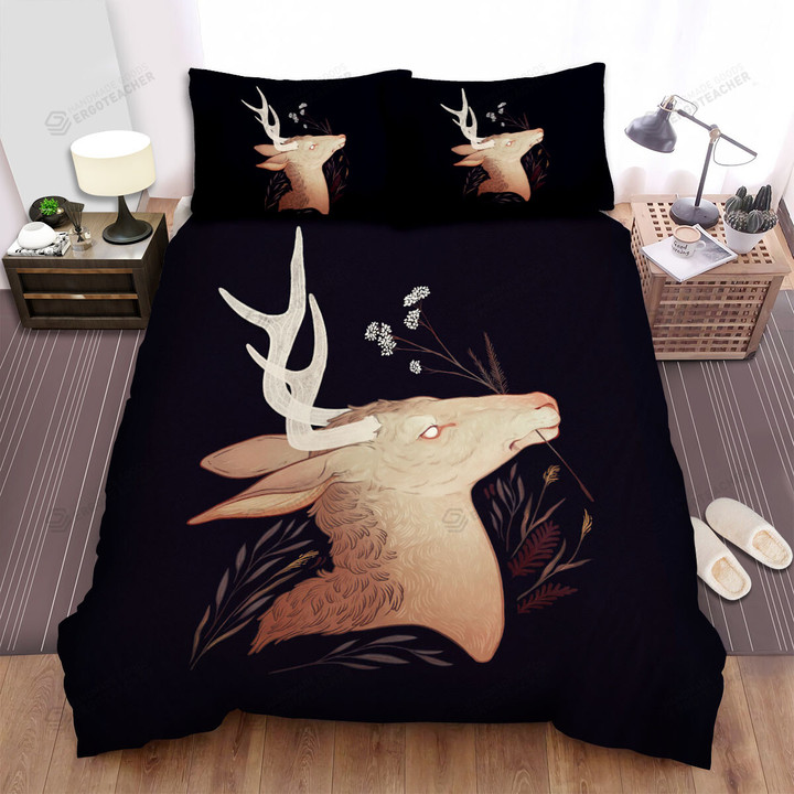 The Wild Animal - The Deer Knibbling The Grass Bed Sheets Spread Duvet Cover Bedding Sets