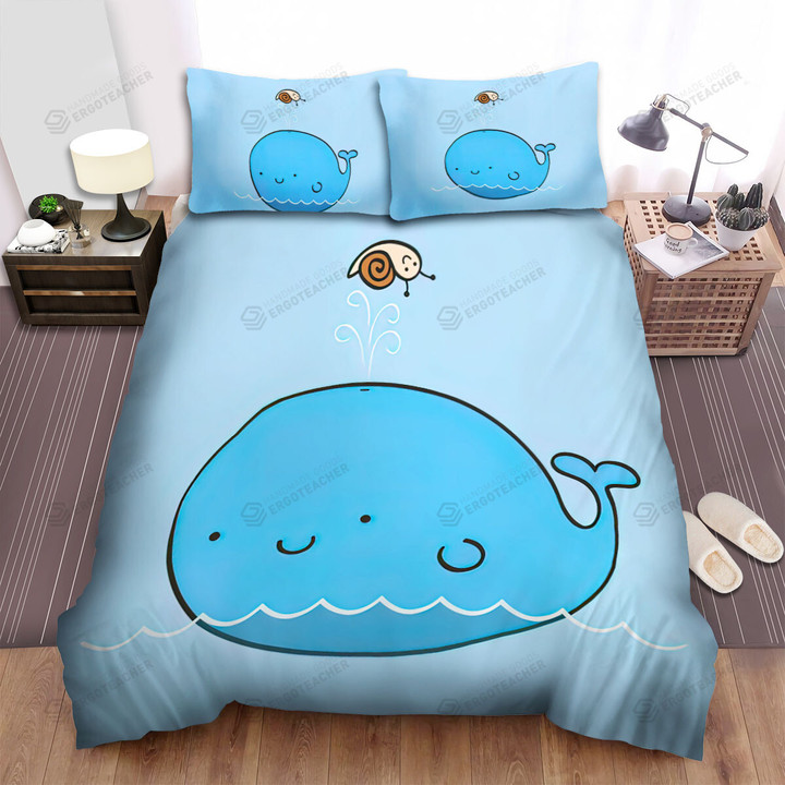 The Wild Animal - The Blue Whale And The Snail Bed Sheets Spread Duvet Cover Bedding Sets