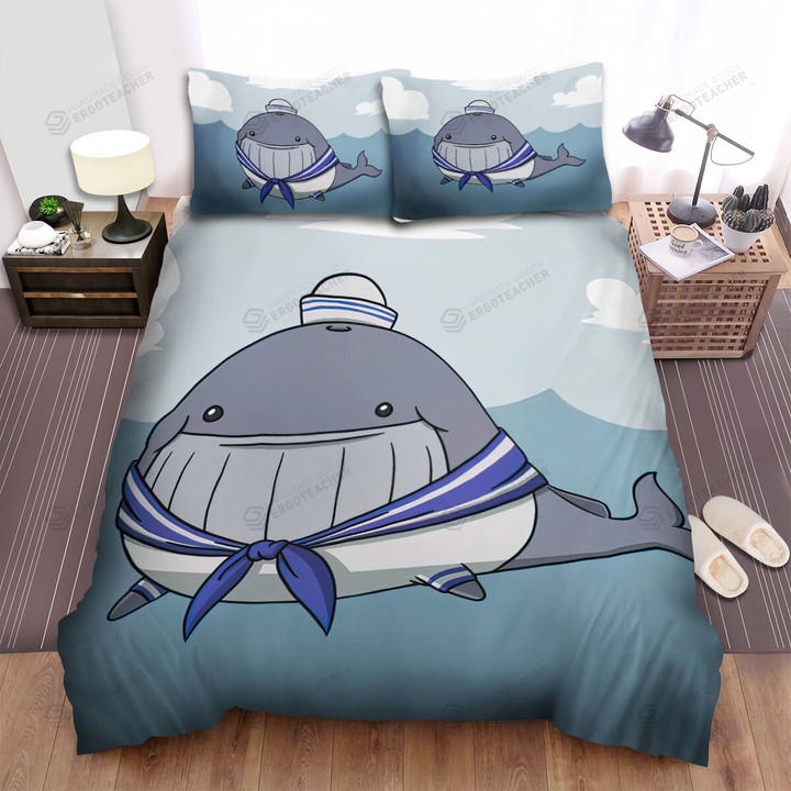 The Wild Animal - The Adorable Whale Sailor Bed Sheets Spread Duvet Cover Bedding Sets
