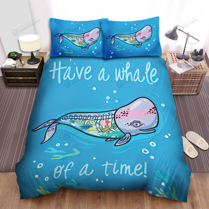 Have A Whale Of A Time Bed Sheets Spread Duvet Cover Bedding Sets