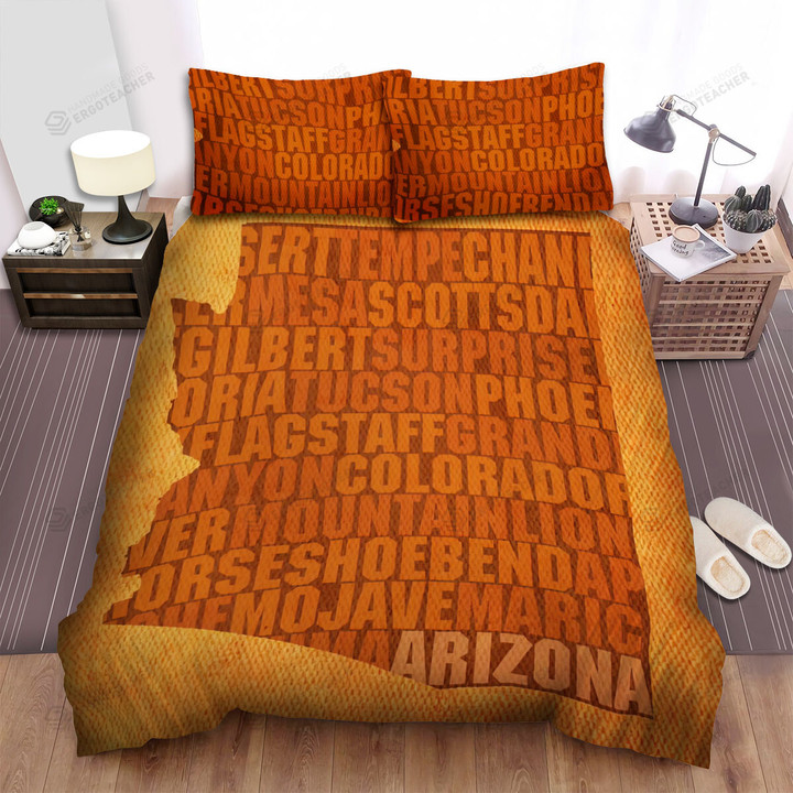 Arizona State Word Art Bed Sheets Spread  Duvet Cover Bedding Sets