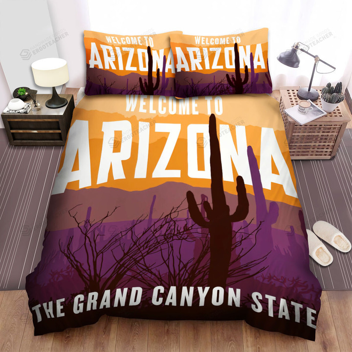 Arizona Cactus Grand Canyon Welcome Bed Sheets Spread  Duvet Cover Bedding Sets