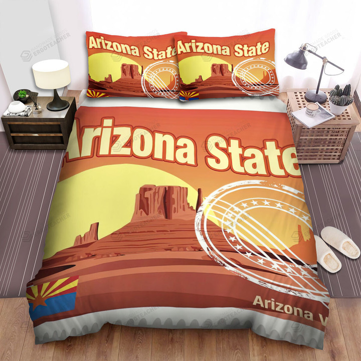 Arizona State Valley Stamp Bed Sheets Spread  Duvet Cover Bedding Sets