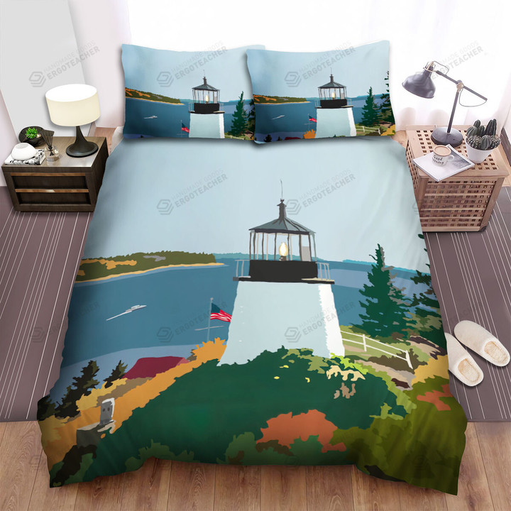 Maine Owls Head Light Knox County Bed Sheets Spread  Duvet Cover Bedding Sets