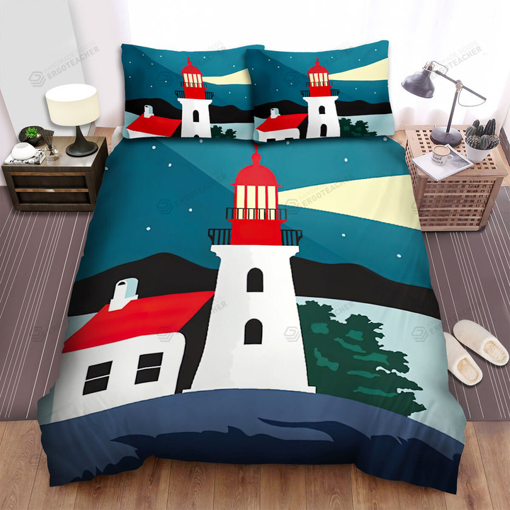 Maine Lighthouse Bed Sheets Spread  Duvet Cover Bedding Sets
