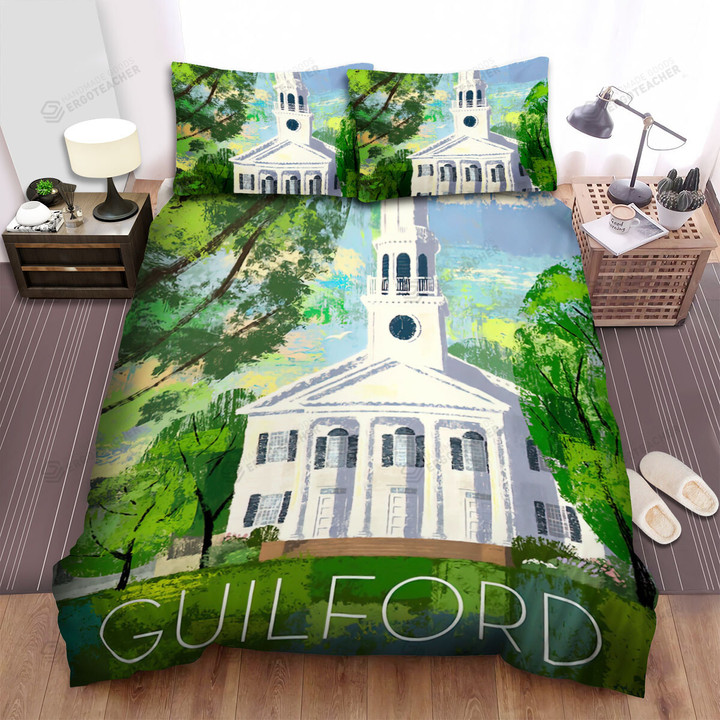 Connecticut Guilford Church Bed Sheets Spread  Duvet Cover Bedding Sets