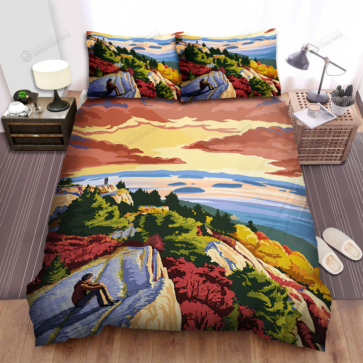 Maine Cadillac Mountain Bed Sheets Spread  Duvet Cover Bedding Sets