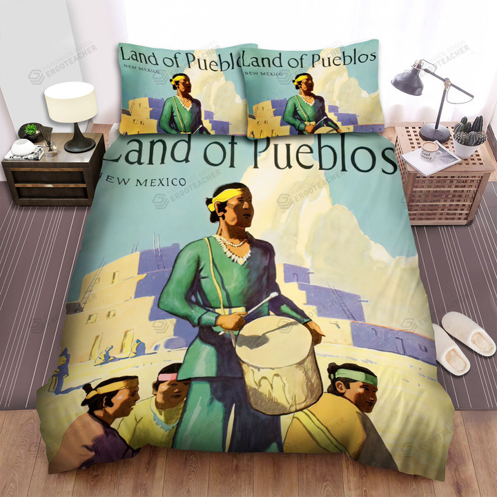 New Mexico Land Of Pueblos Bed Sheets Spread  Duvet Cover Bedding Sets