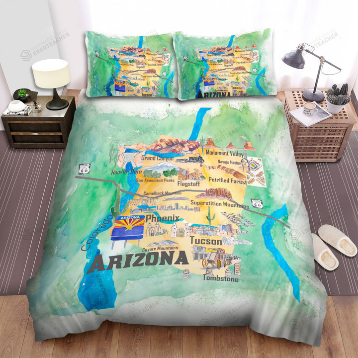 Arizona State Travel Bed Sheets Spread  Duvet Cover Bedding Sets