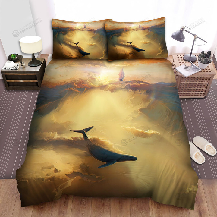 The Wildlife - The Cloud Ocean And A Whale Bed Sheets Spread Duvet Cover Bedding Sets