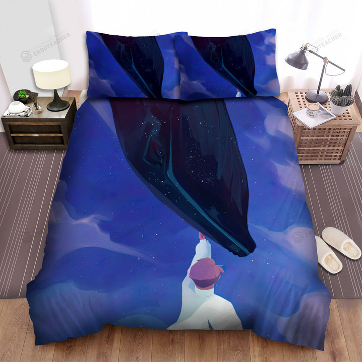 The Wildlife - The Long Tee Boy Touching A Whale Bed Sheets Spread Duvet Cover Bedding Sets