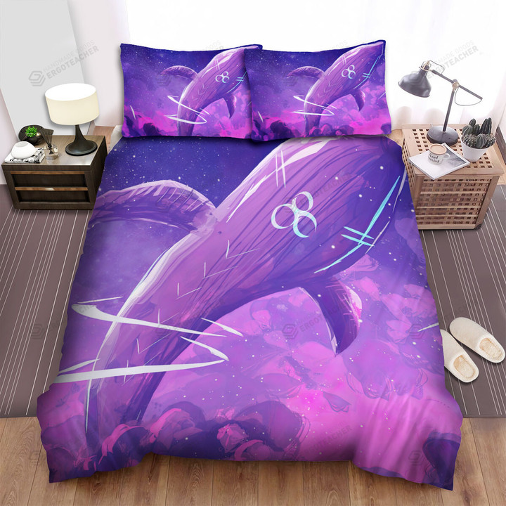 The Wildlife - The Purple Whale Jumping Bed Sheets Spread Duvet Cover Bedding Sets