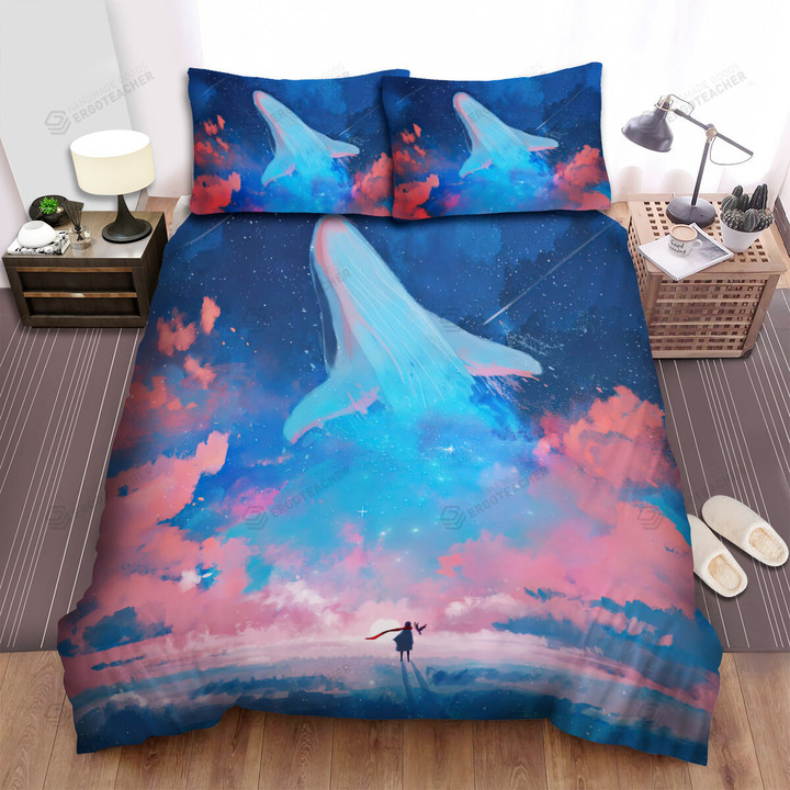The Wildlife - The Universe Whale Art Bed Sheets Spread Duvet Cover Bedding Sets