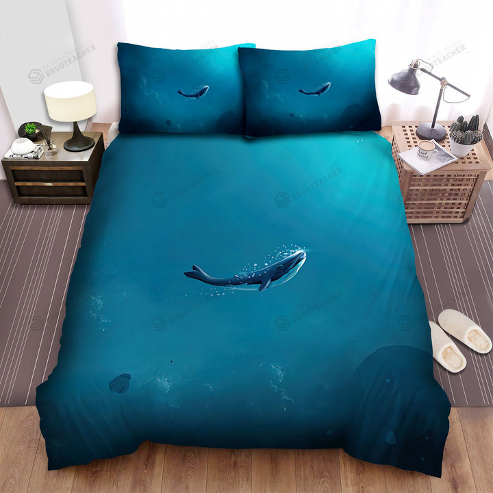 The Wildlife - The Lonely Whale In The Ocean Bed Sheets Spread Duvet Cover Bedding Sets