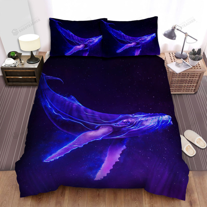 The Wildlife - Purple Sky Whale Bed Sheets Spread Duvet Cover Bedding Sets