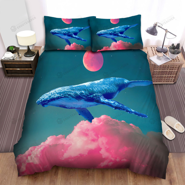 The Wildlife - The Whale And The Red Moon Bed Sheets Spread Duvet Cover Bedding Sets