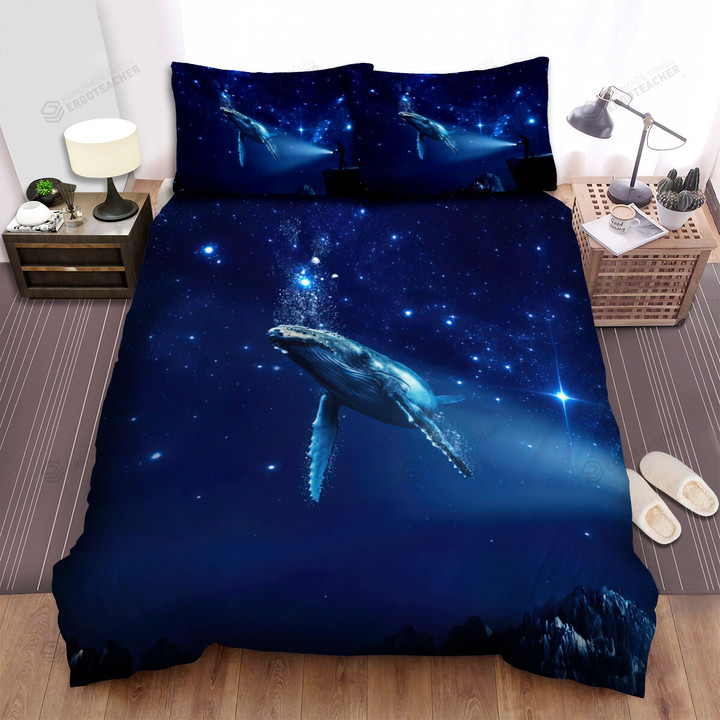 The Wildlife - The Whale Being Watched Bed Sheets Spread Duvet Cover Bedding Sets