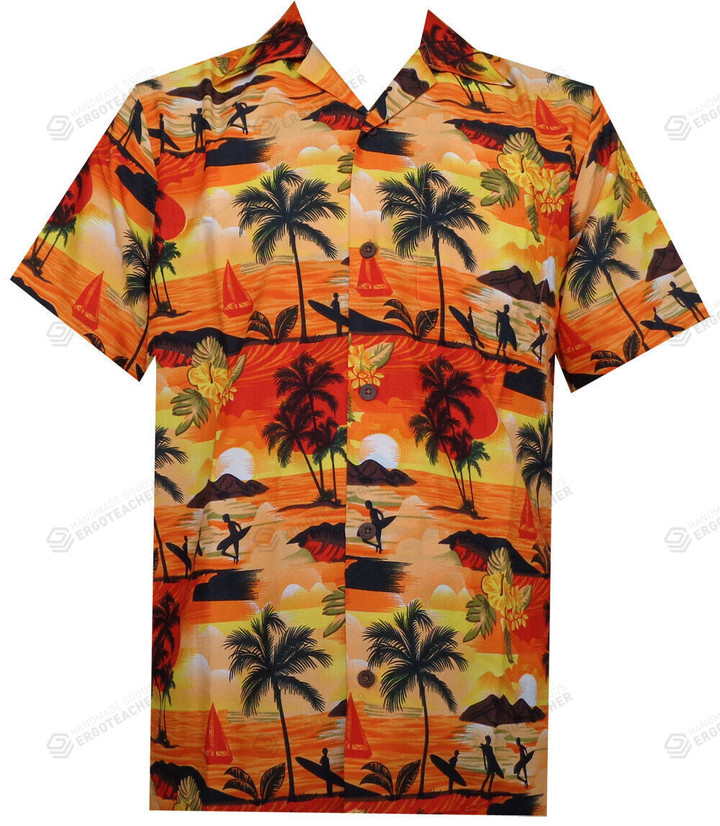 Orange Hawaiian Shirt Beach At Sunset