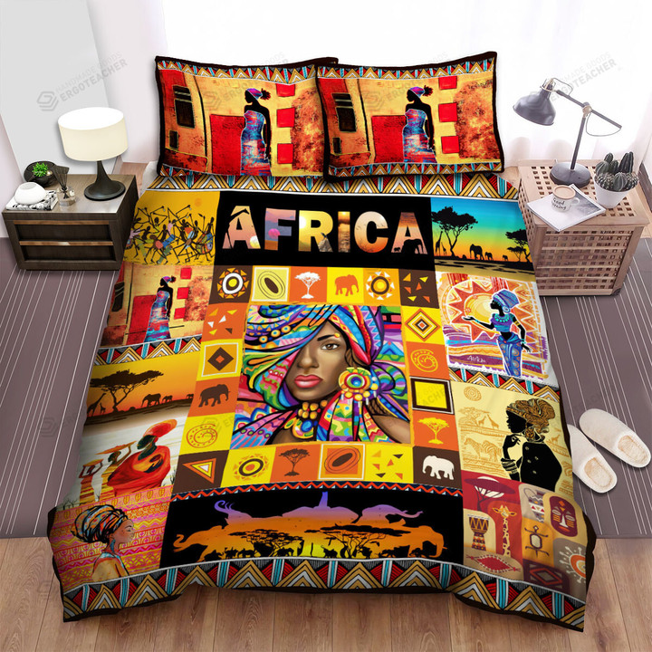 Love Africa Continent Bed Sheets Spread Duvet Cover Bedding Sets