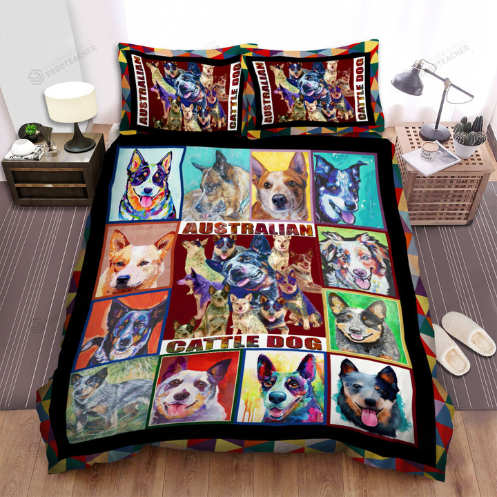 Australian Cattle Dog Beautiful Dogs Colorful Dogs Loyal Dogs Bed Sheets Spread Duvet Cover Bedding Sets