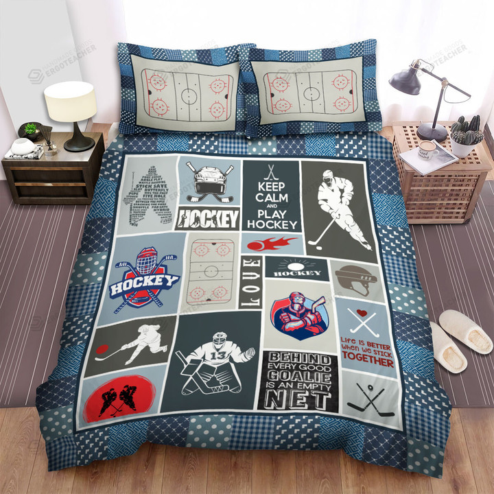 Ice Hockey Behind Every Good Goalie Is An Empty Net Bed Sheets Spread Duvet Cover Bedding Sets