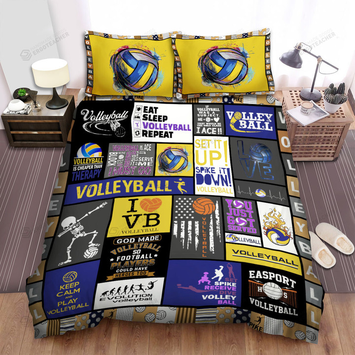 Eat Sleep Volleyball Repeat Bed Sheets Spread Duvet Cover Bedding Sets