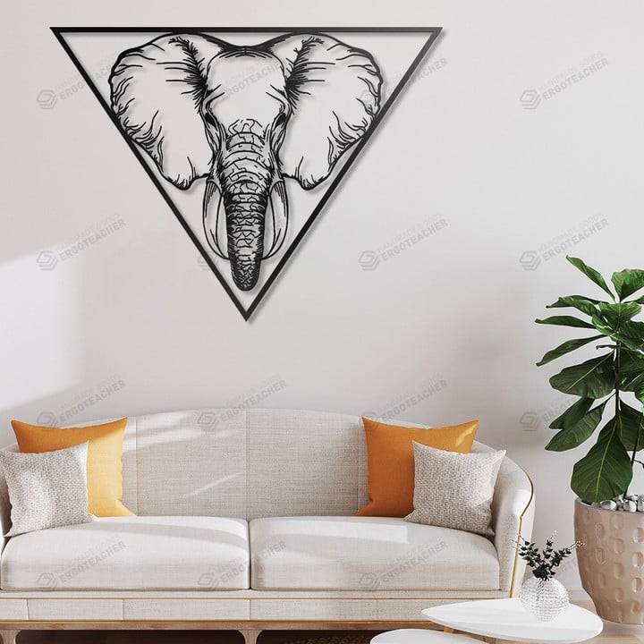 Elephant Metal Wall Art With Led Lights, Animals Sign Decoration, Elephant Lovers Housewarming Gift