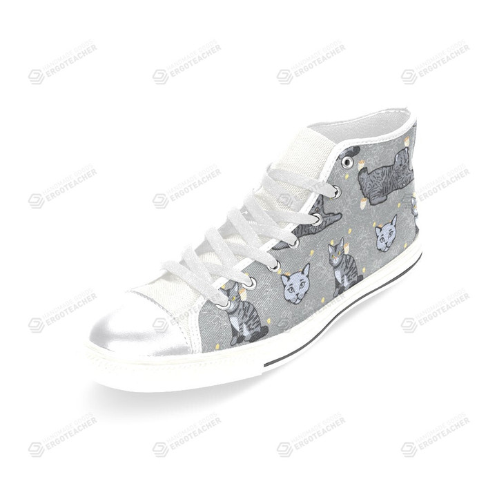 Highlander Cat White Classic High Top Canvas Shoes