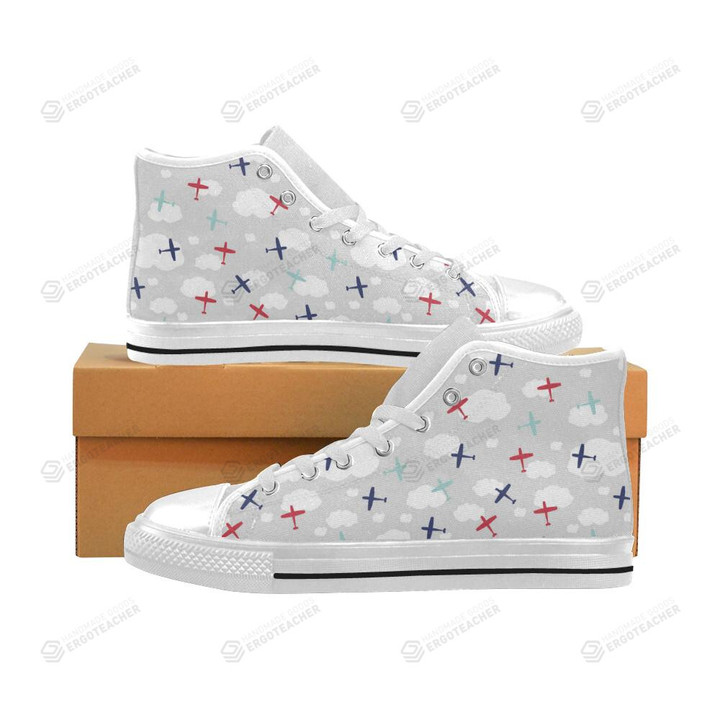 Airplane Cloud High Top Canvas Shoes