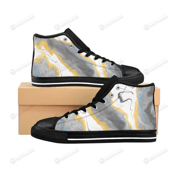 Gold Marble High Top Shoes