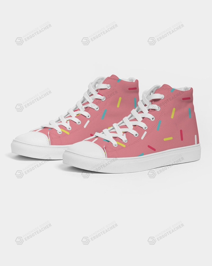 Pink Donut Sprinkles High Top Shoes