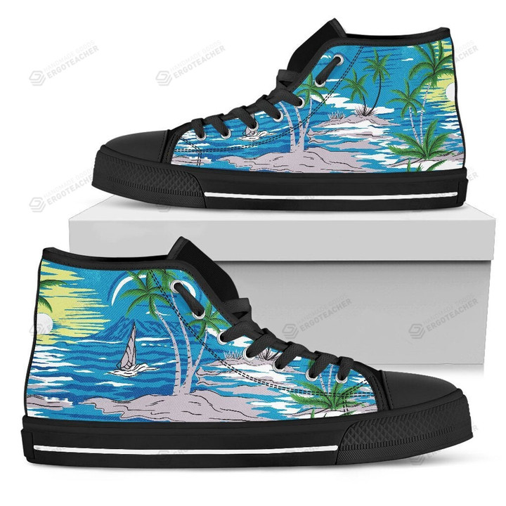 Palm Tree Beach High Top Shoes