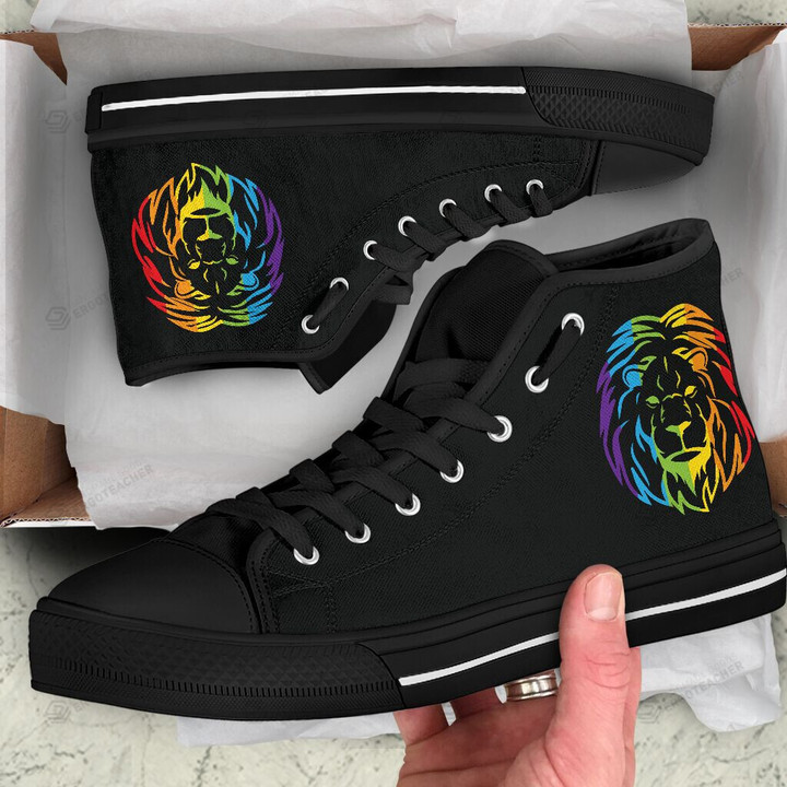 Rainbow Lion High Top Shoes