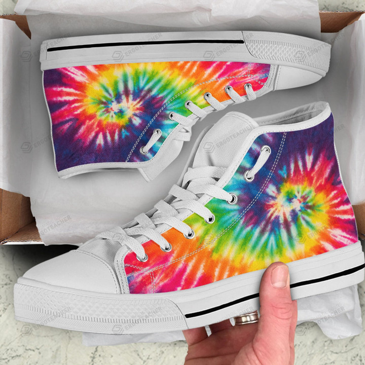 Colorful Tie Dye High Top Shoes